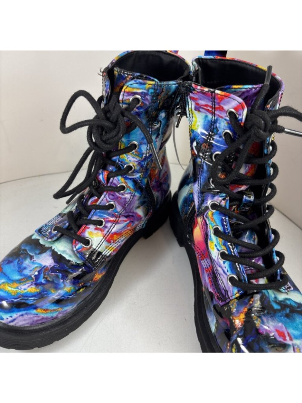 Steve Madden Madden Girl multi-colored side zipper boots size 3 - Picture 3 of 7